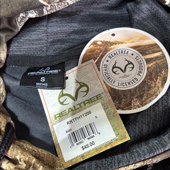 Realtree Pullover Drawcord Hoodie, pouch pocket, logo graphic chest,camo print - Picture 7 of 10